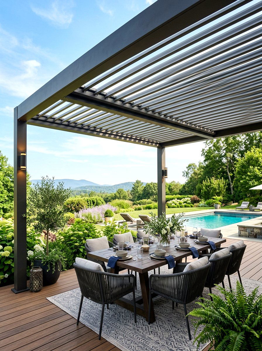Louvered Roof Deck Pergola - 30 deck pergola ideas