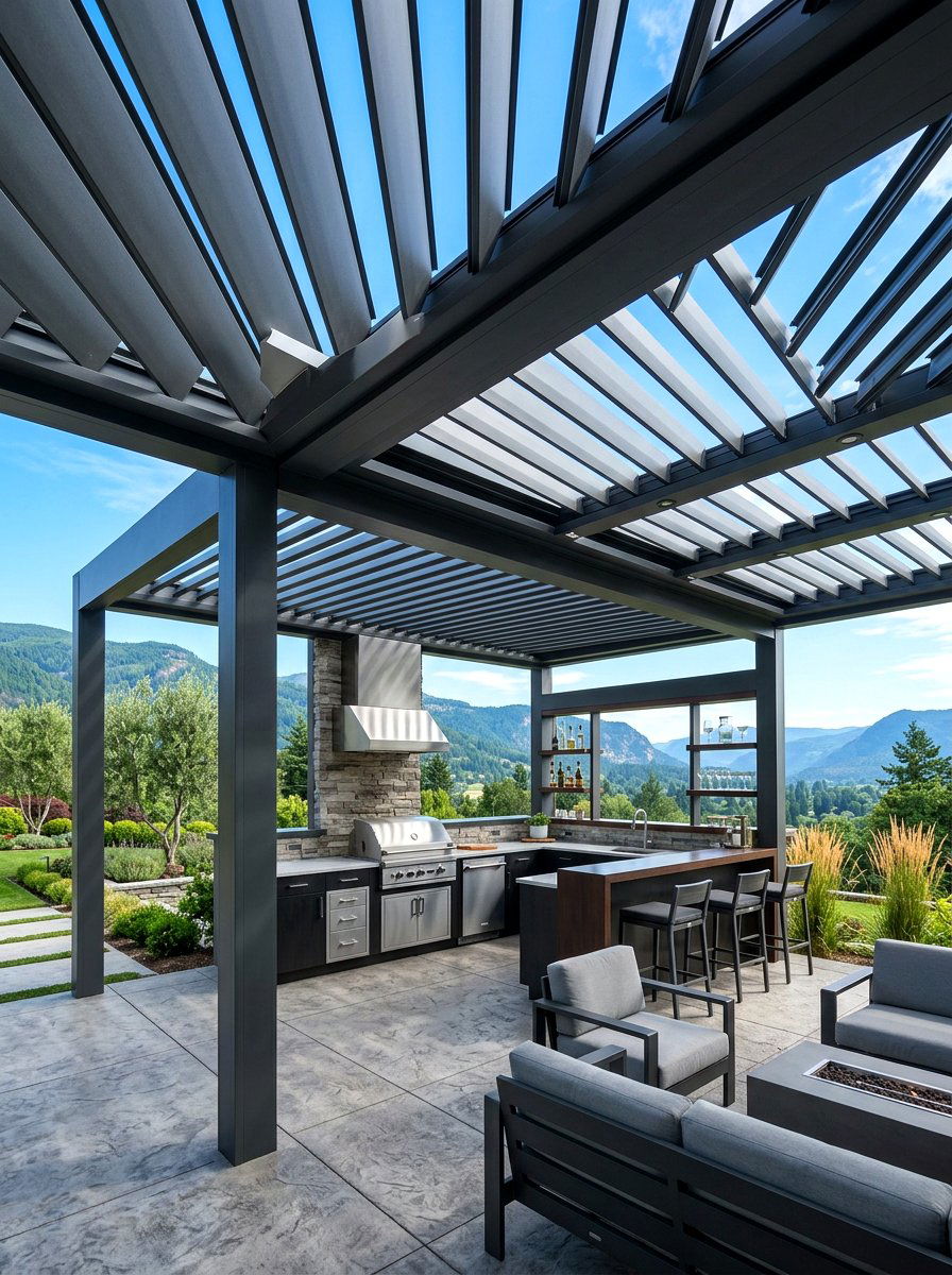 Louvered Roof System - 30 attached patio cover ideas