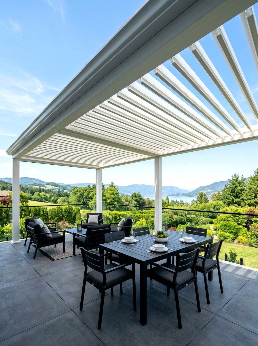 Louvered Roof System - 30 covered patio ideas