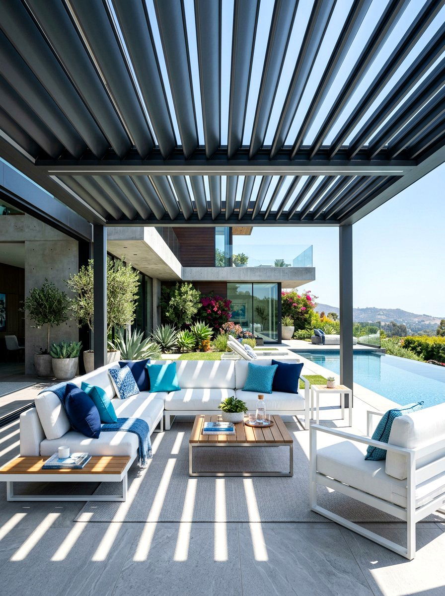 Louvered Roof System - 30 all weather patio ideas