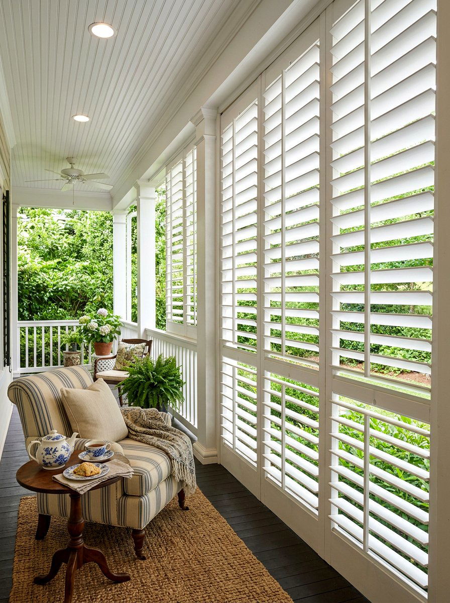 Louvered Shutters For Porch - 30 front porch privacy ideas