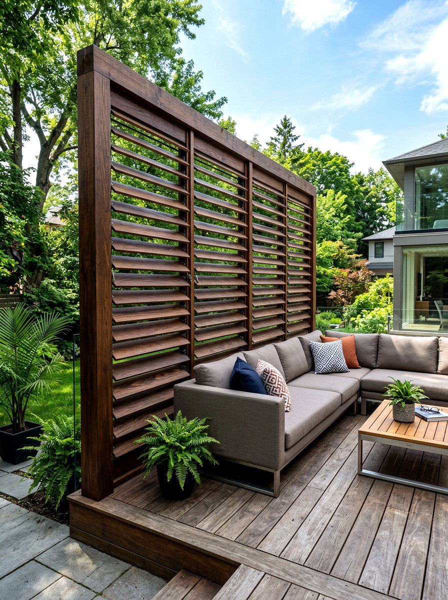 Louvered Wood Deck Privacy - 30 deck privacy ideas
