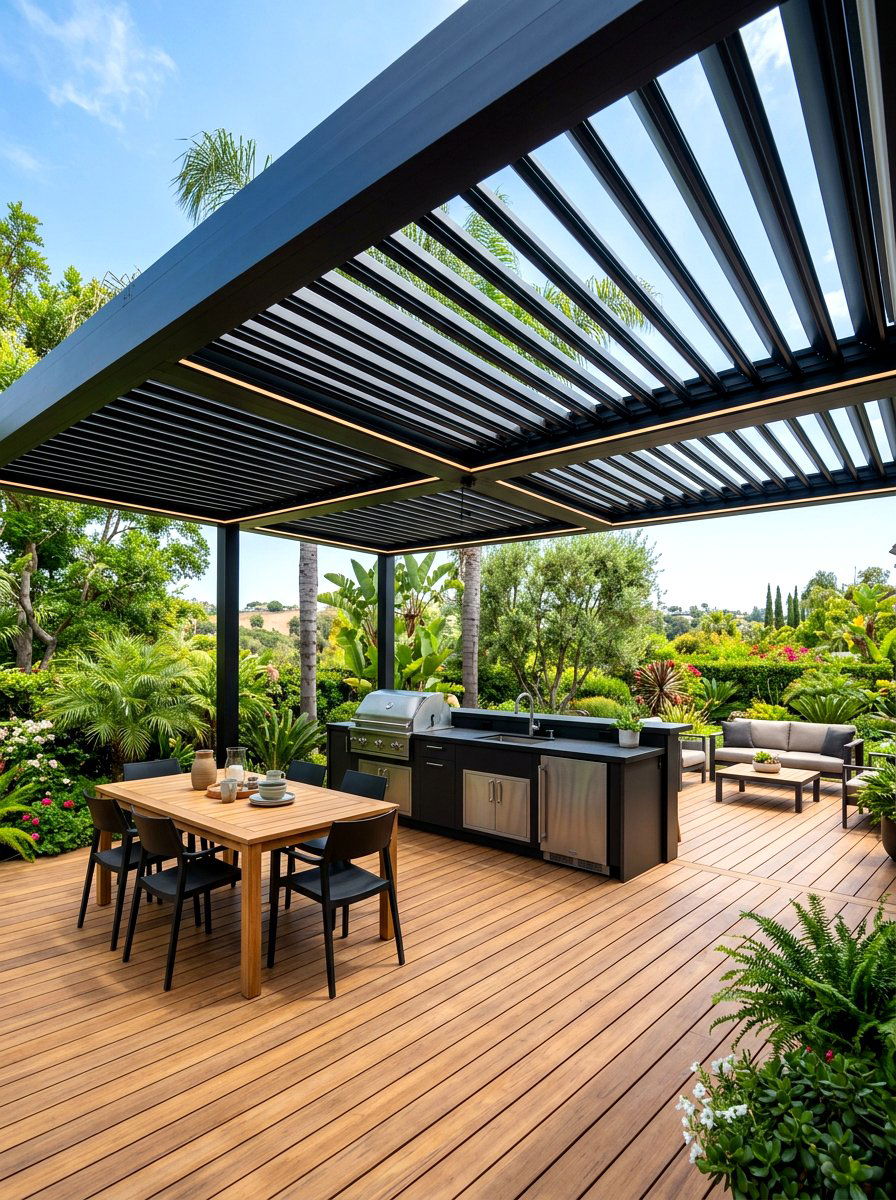 Louvered deck roof - 30 deck shade ideas