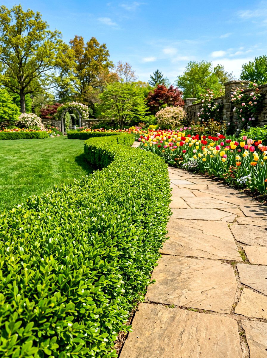 Low Boxwood Hedge - 30 boxwood border ideas