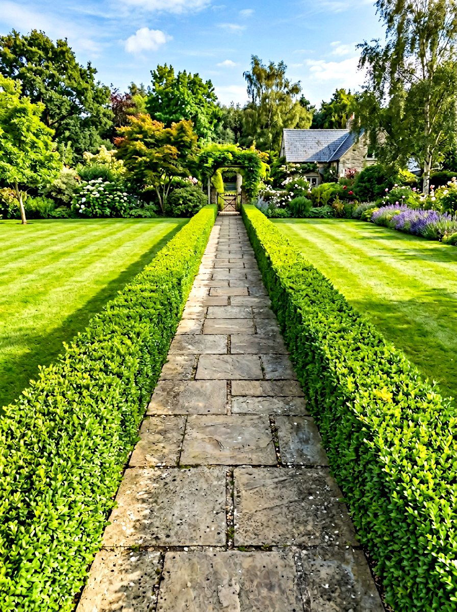 Low Boxwood Hedge - 30 boxwood garden ideas