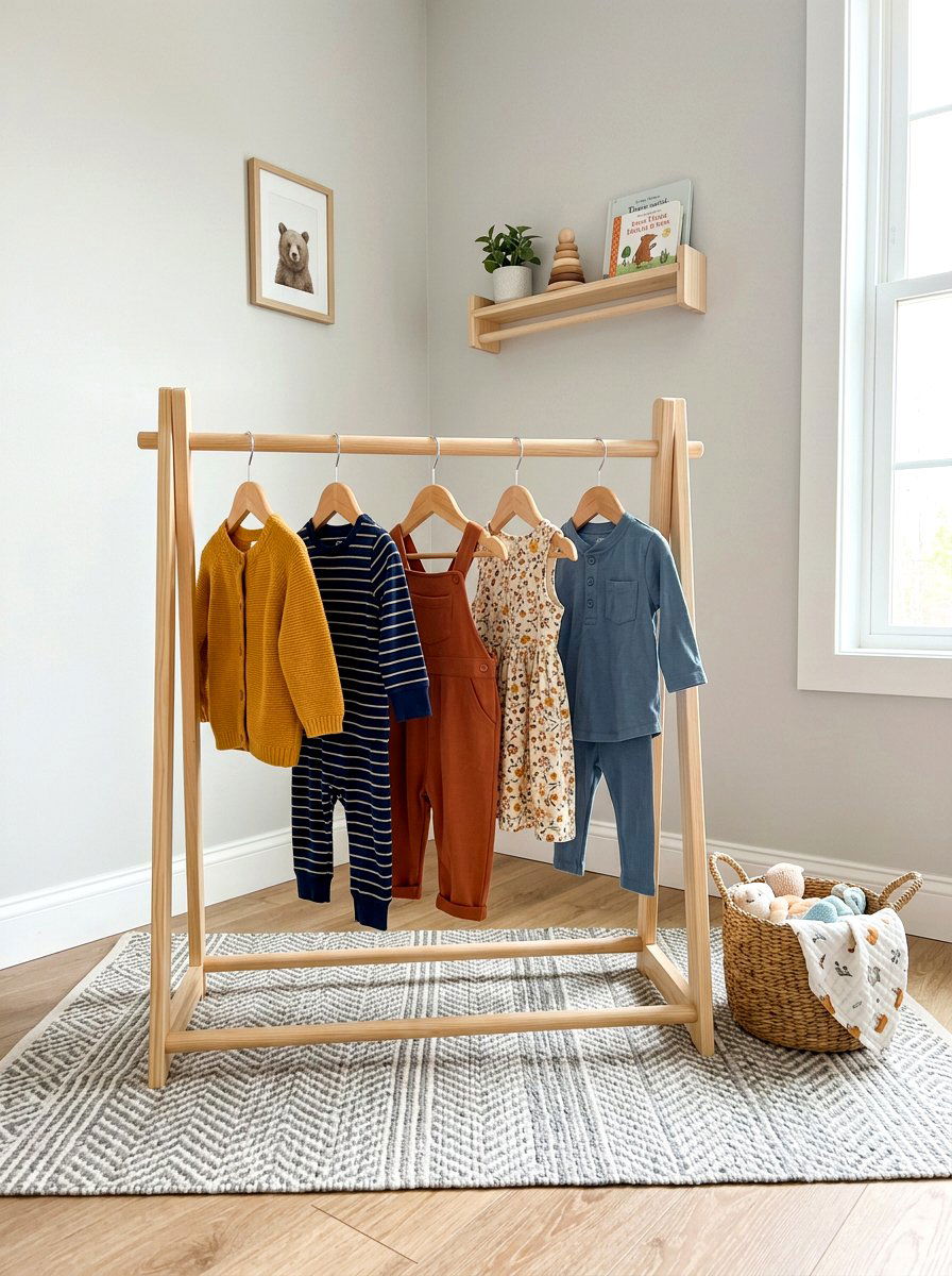 Low Clothes Rack - 30 montessori bedroom ideas