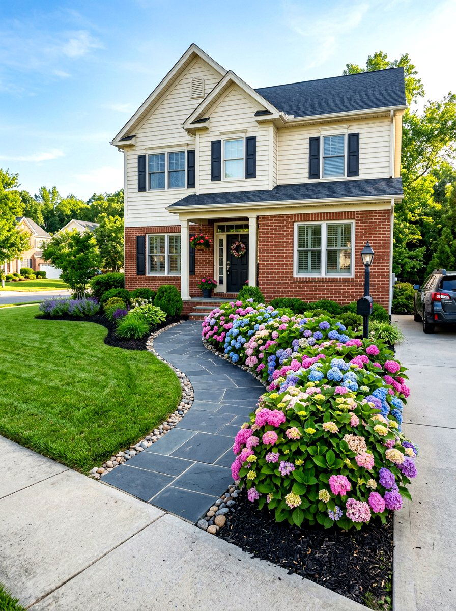 Low Growing Hydrangea Front Yard - 30 hydrangea garden border ideas