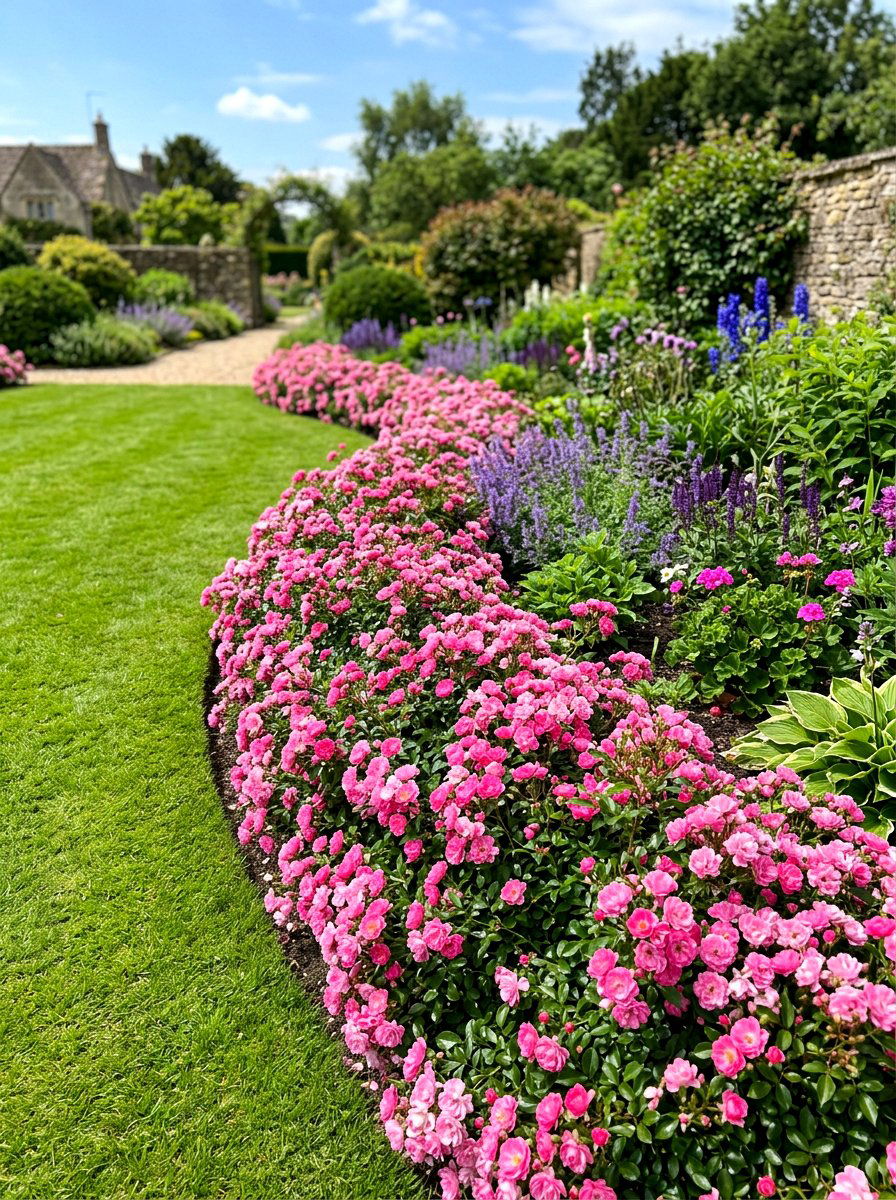 Low Growing Rose Edging - 30 cottage rose border ideas