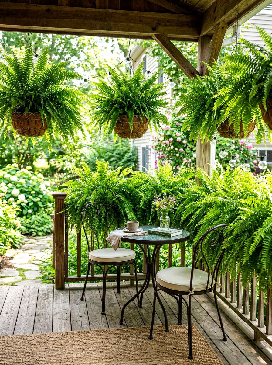 Low Hanging Porch Fern - 30 hanging fern porch ideas