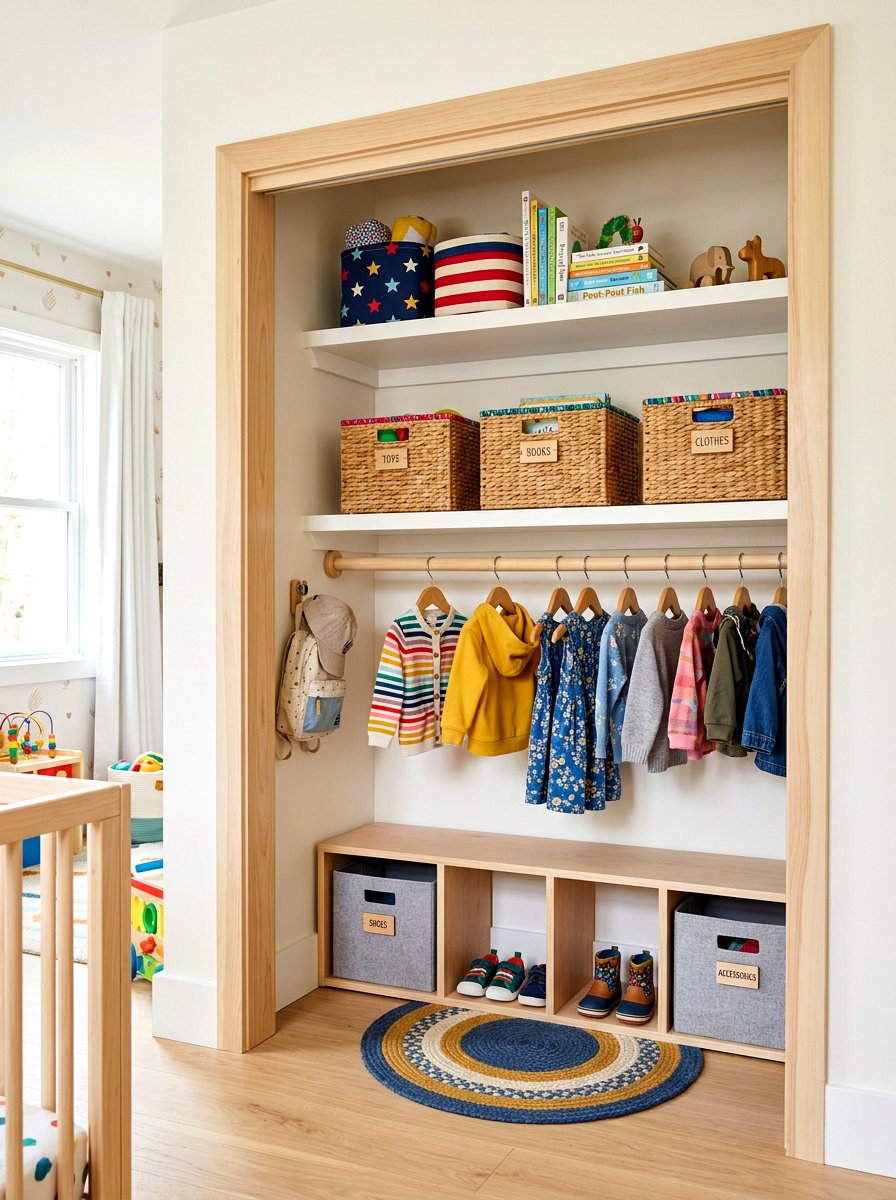 Low Hanging Rod Closet - 30 kids closet ideas