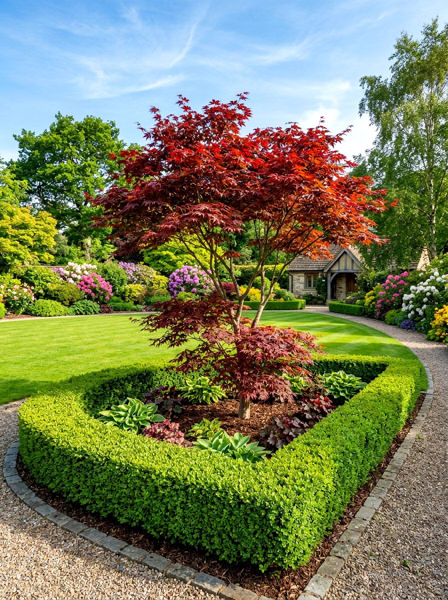 Low Hedge Border Maple - 30 Japanese maple garden ideas