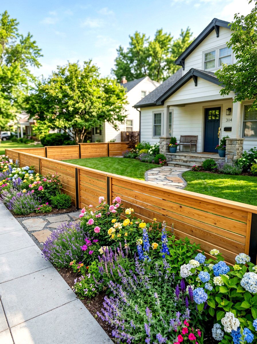 Low Horizontal Fence - 30 horizontal fence ideas