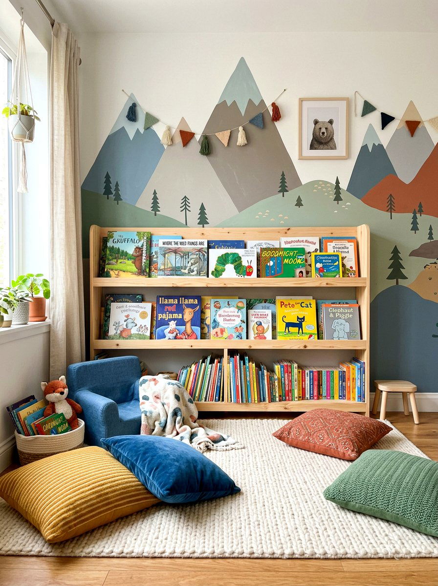 Low Level Bookshelf - 30 playroom storage ideas