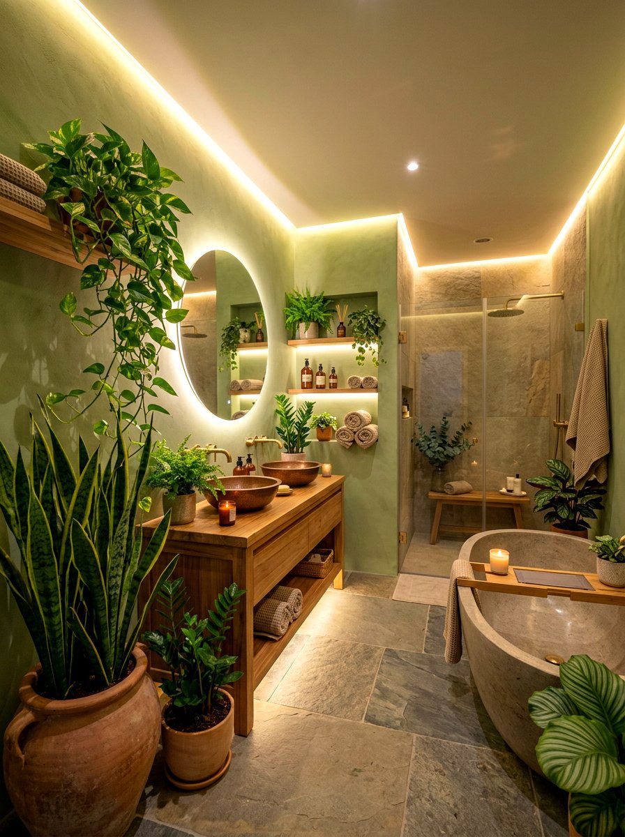 Low Light Bathroom Plants - 30 low light bathroom mood ideas