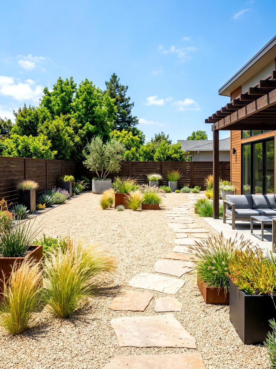 Low Maintenance Backyard - 30 pea gravel patio ideas