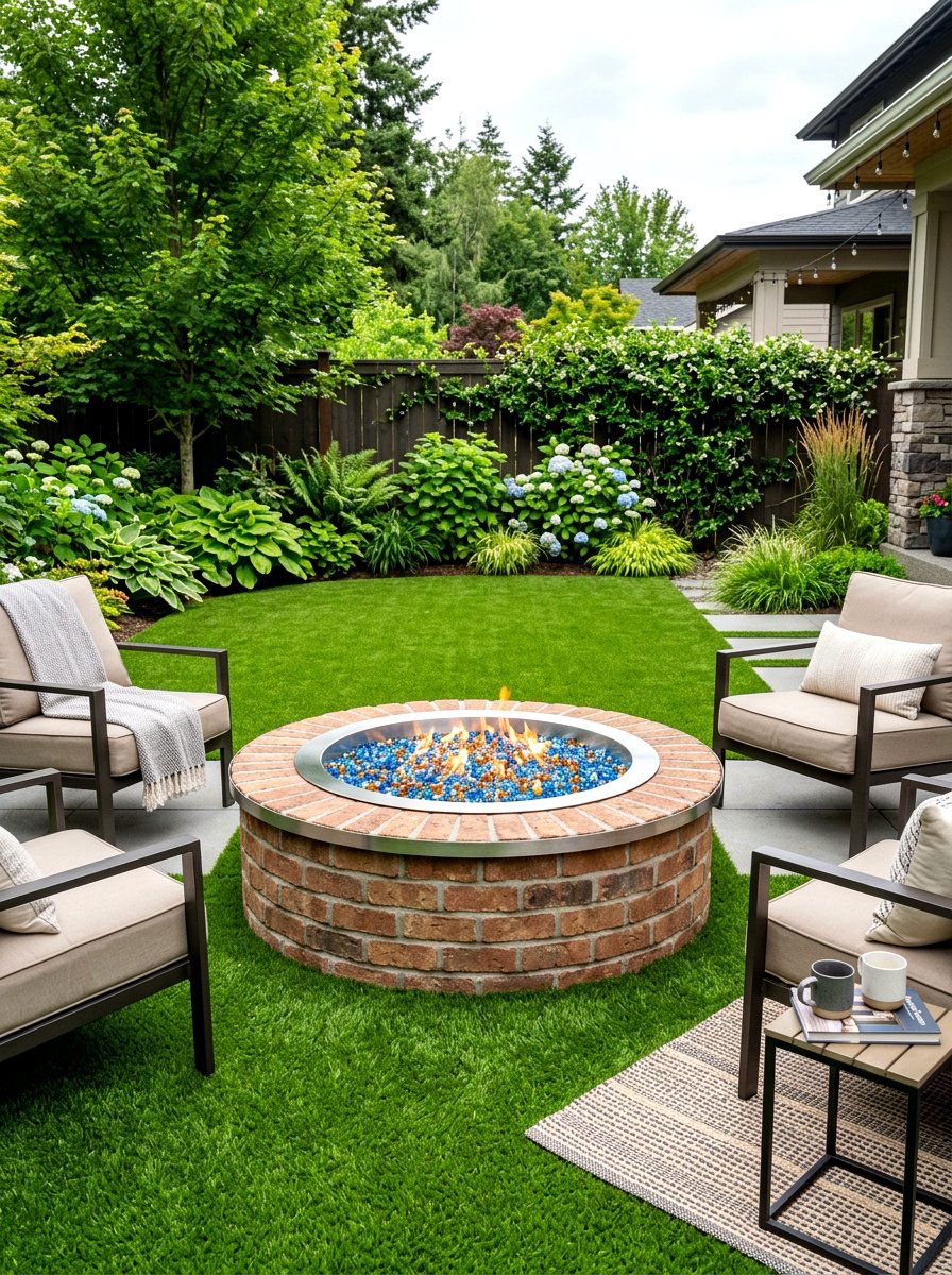 Low Maintenance Brick Fire Pit - 30 brick fire pit ideas