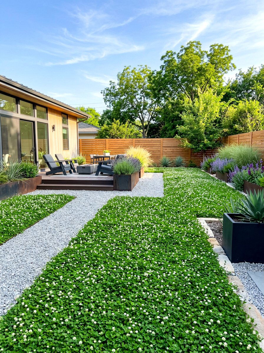 Low Maintenance Clover Landscape - 30 clover backyard ideas