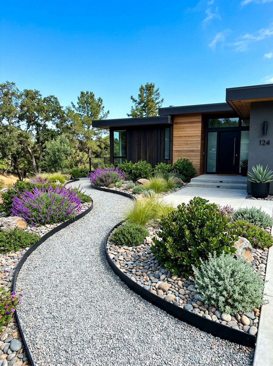 Low Maintenance Curved Landscaping - 30 curved flower bed ideas