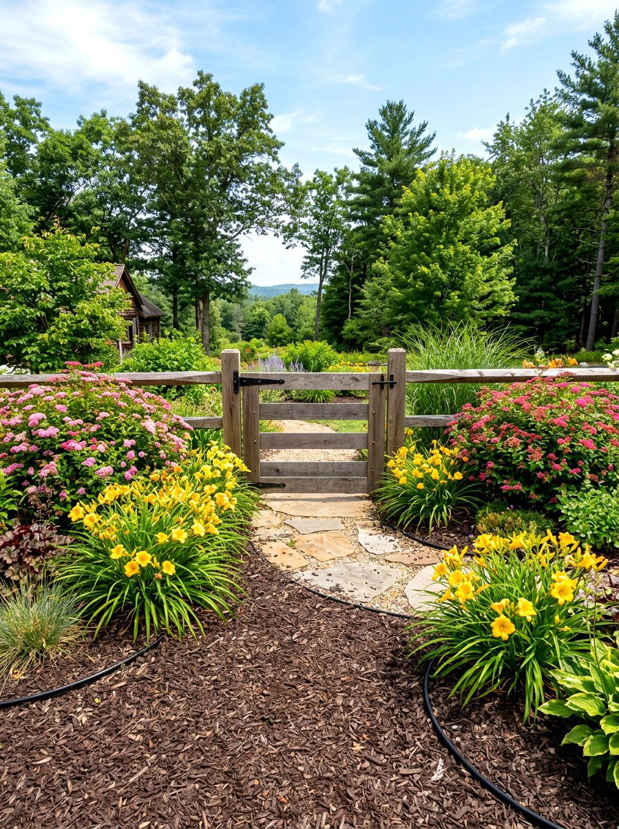 Low Maintenance Gate Garden - 30 front gate flower bed ideas
