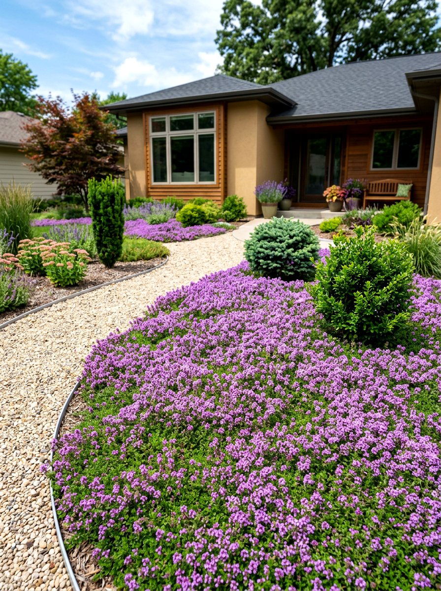Low Maintenance Groundcover - 30 xeriscape front yard ideas