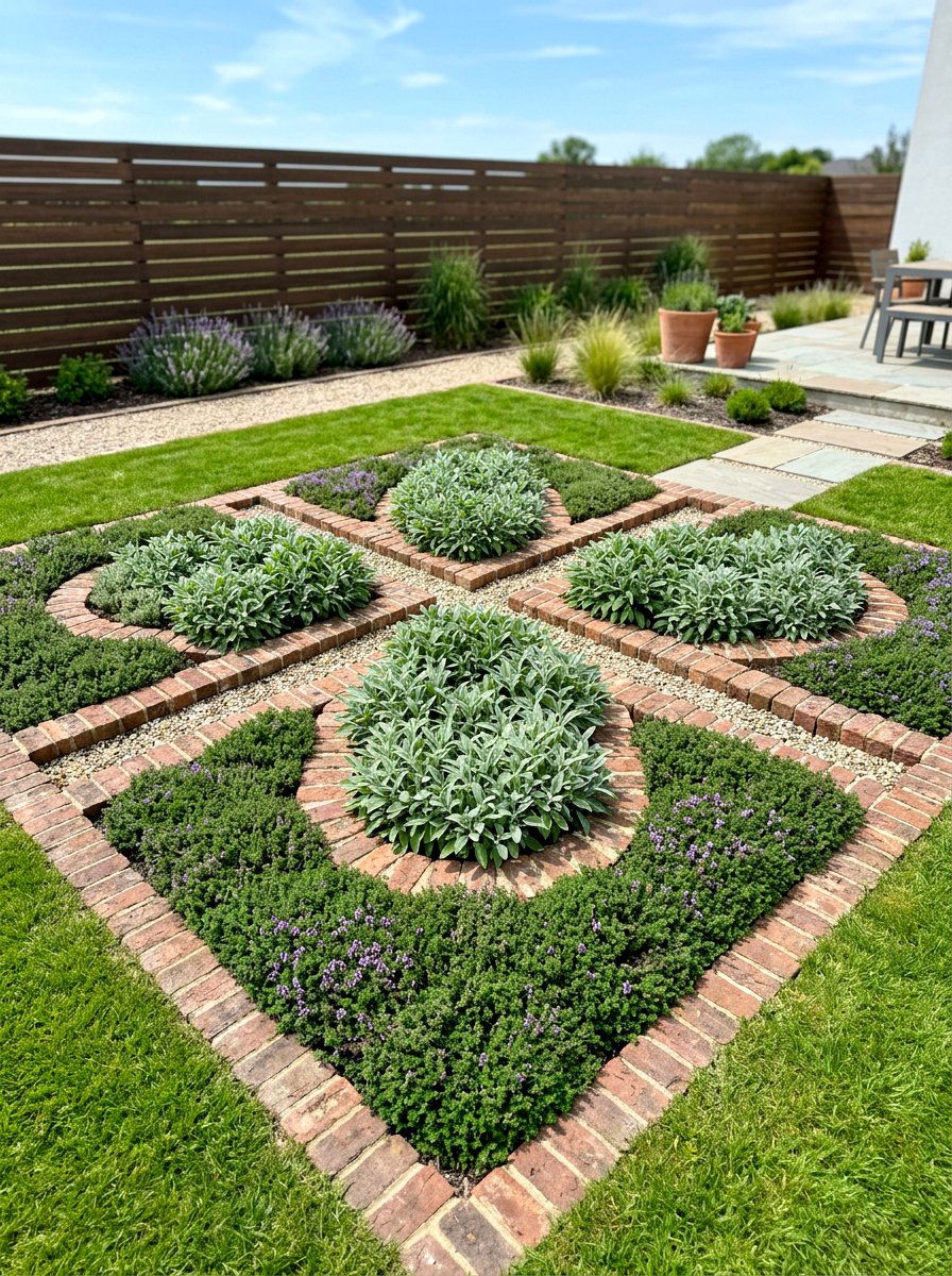 Low Maintenance Herb Pattern - 30 herb knot garden ideas