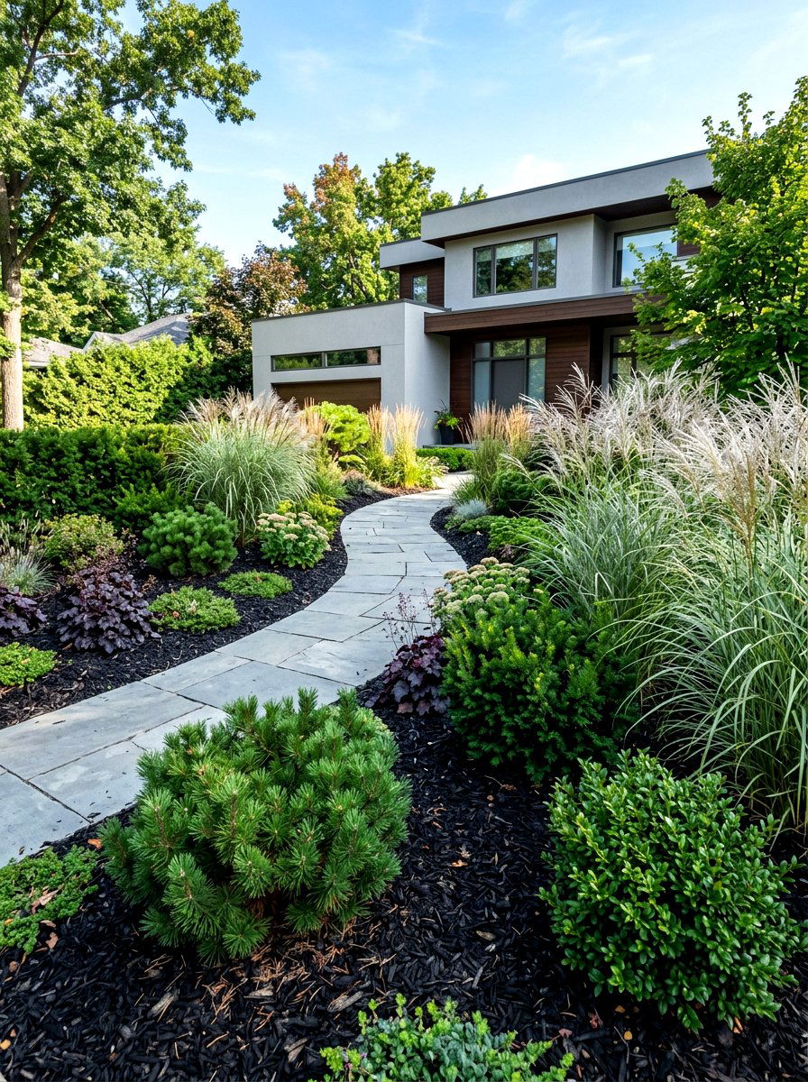 Low Maintenance Landscape - 30 simple flower bed ideas