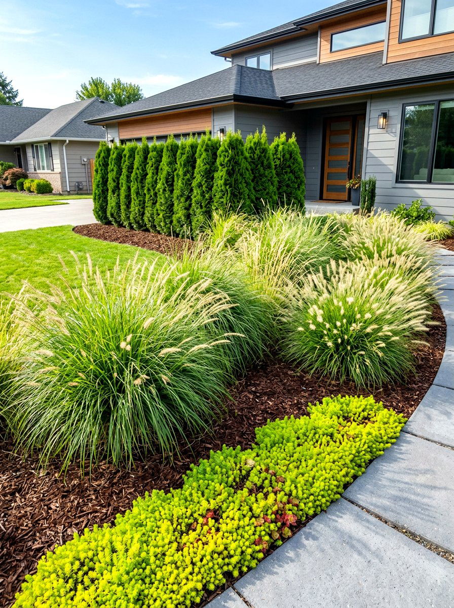 Low Maintenance Layered Front Yard - 30 layered front yard landscaping ideas