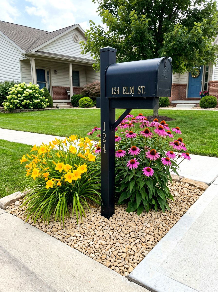 Low Maintenance Mailbox Planting - 30 mailbox landscaping ideas