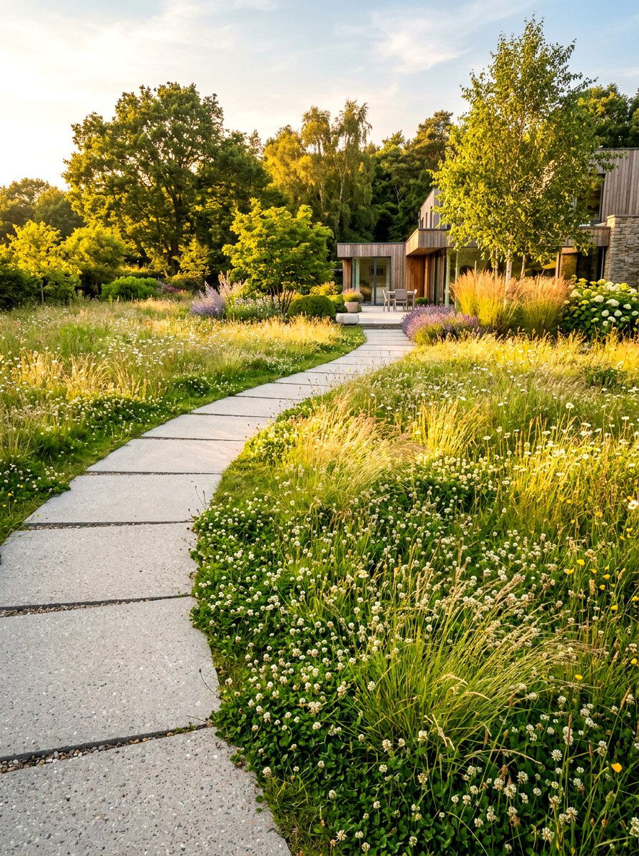 Low Maintenance Meadow Lawn - 30 meadow front yard ideas