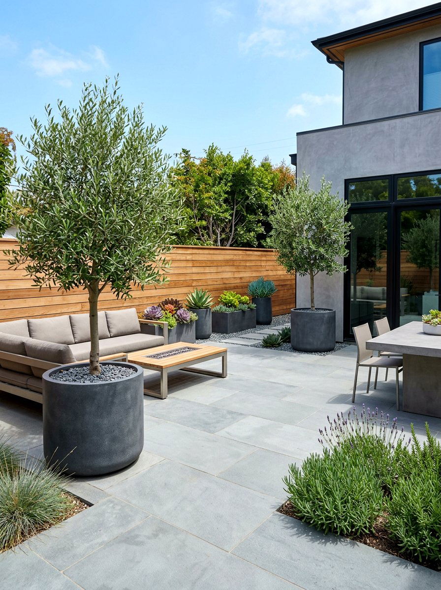 Low Maintenance Patio Plants - 30 potted olive backyard ideas