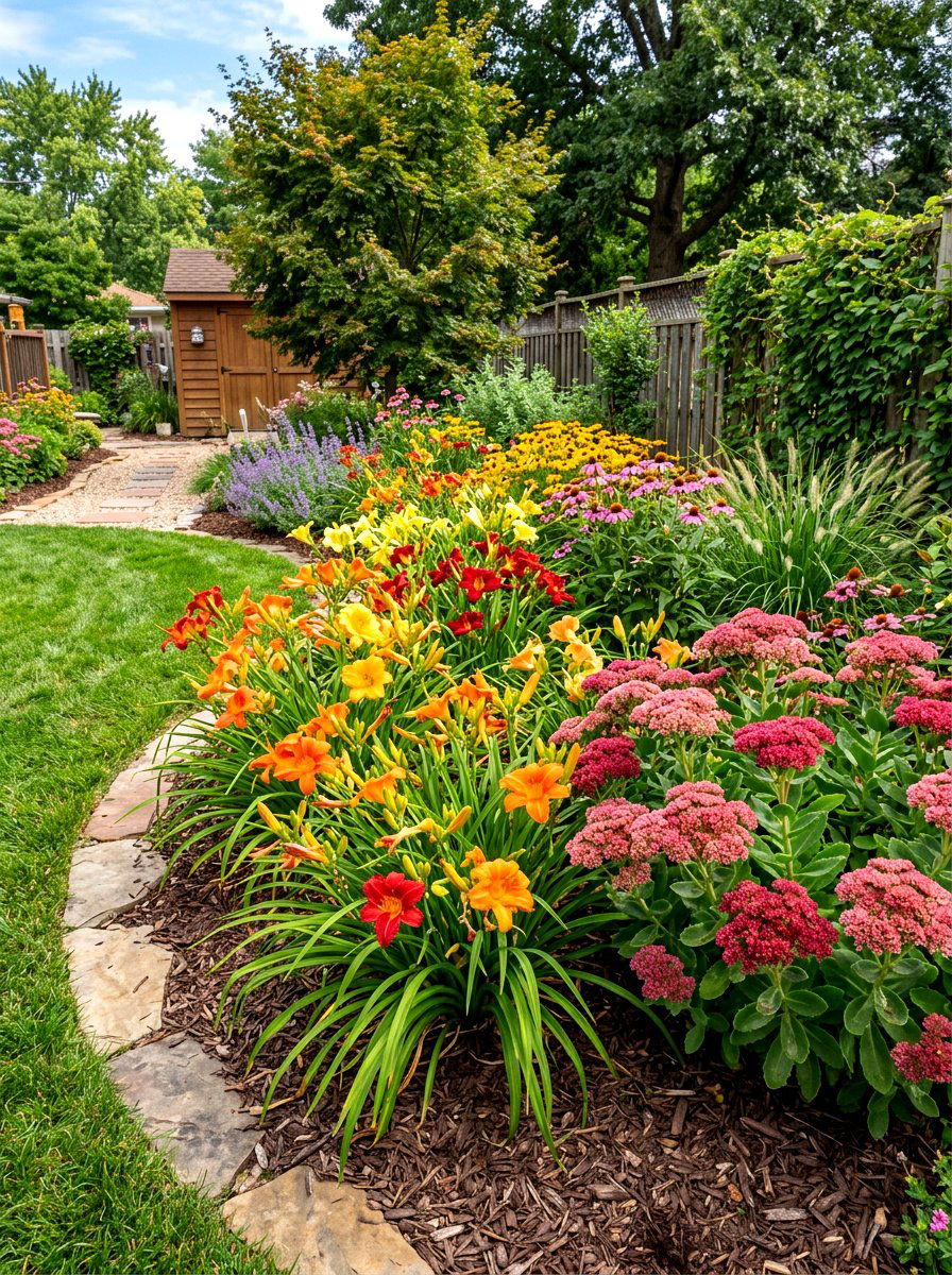 Low Maintenance Perennial Border - 30 cottage border backyard ideas