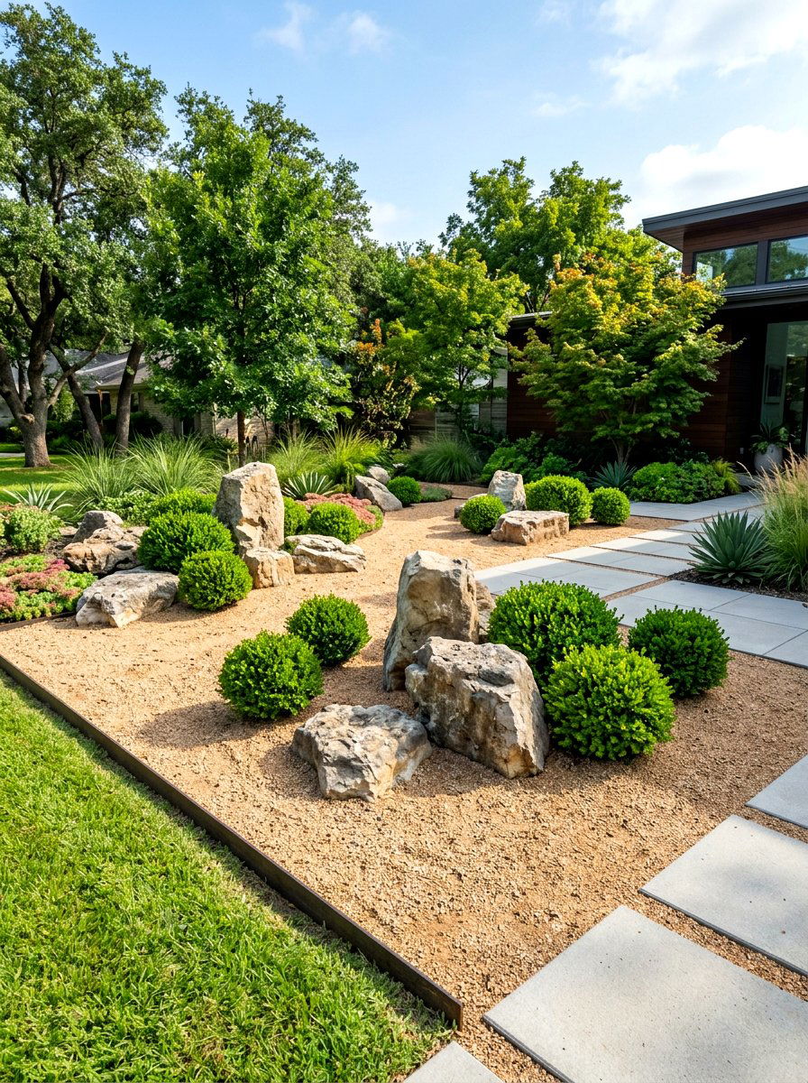 Low Maintenance Rock Garden - 30 front yard rock garden ideas