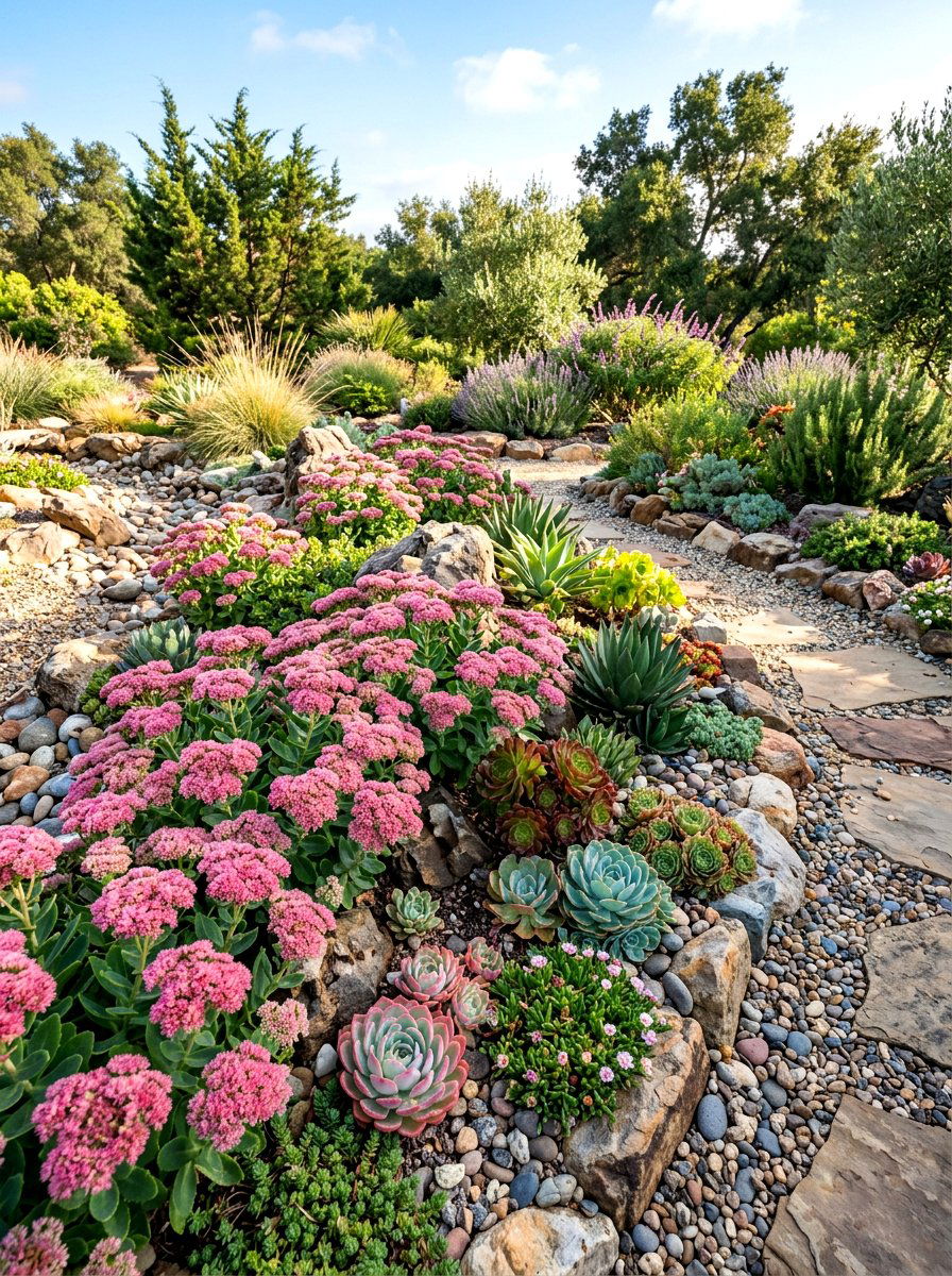 Low Maintenance Sedum - 30 flower bed plant ideas