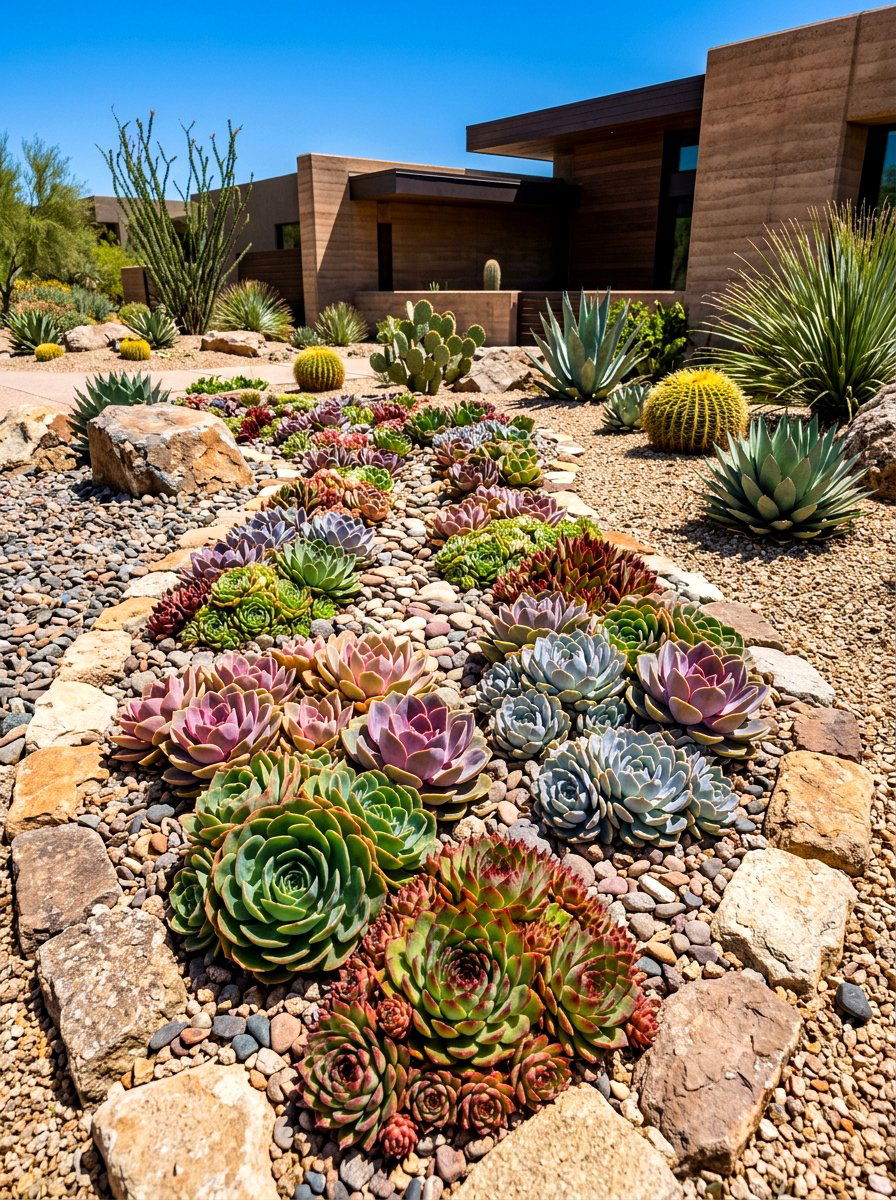 Low Maintenance Succulent - 30 small flower bed ideas