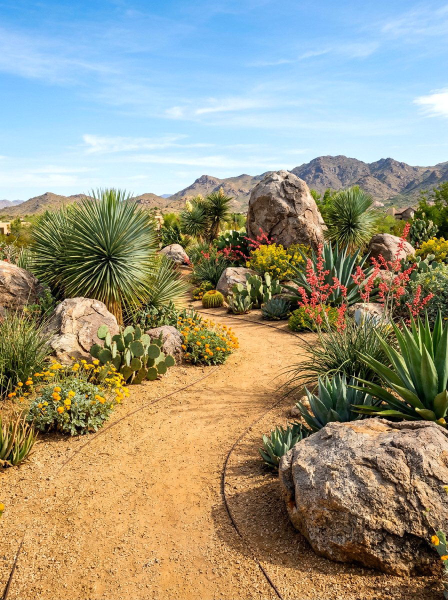 Low Maintenance Xeriscape - 30 courtyard patio ideas