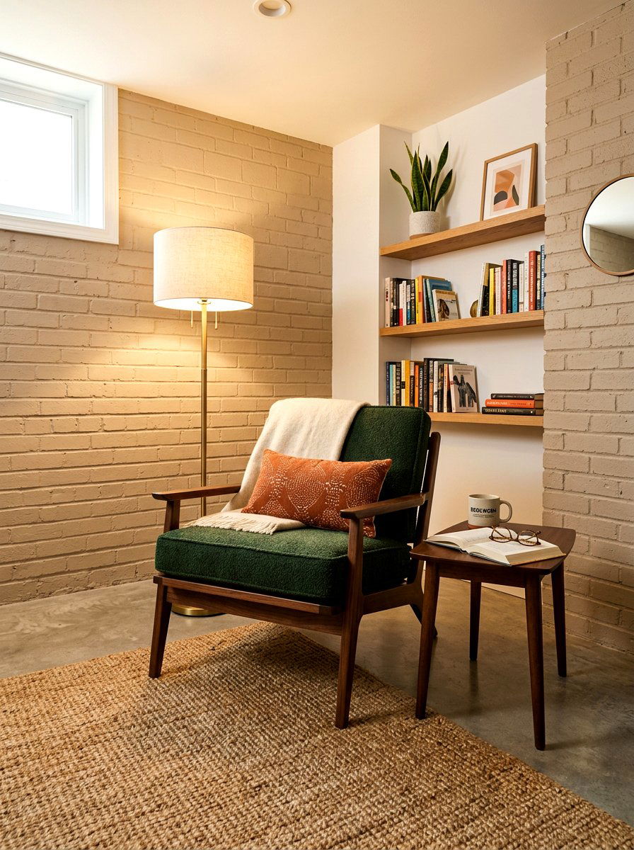 Low Profile Armchair - 30 low ceiling basement ideas