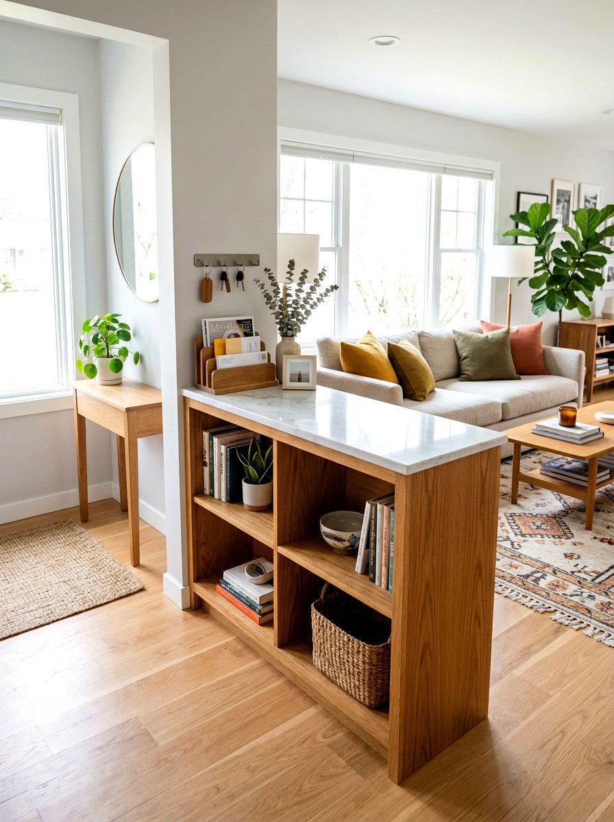 Low Profile Bookshelf Divider - 30 bookshelf divider apartment ideas