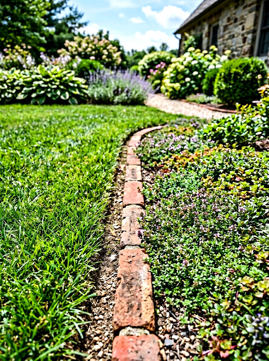 Low Profile Brick - 30 brick garden edging ideas