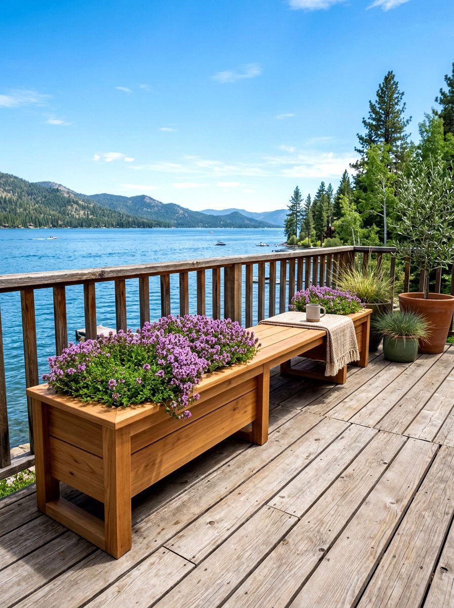 Low Profile Deck Planter Bench - 30 deck planter bench ideas