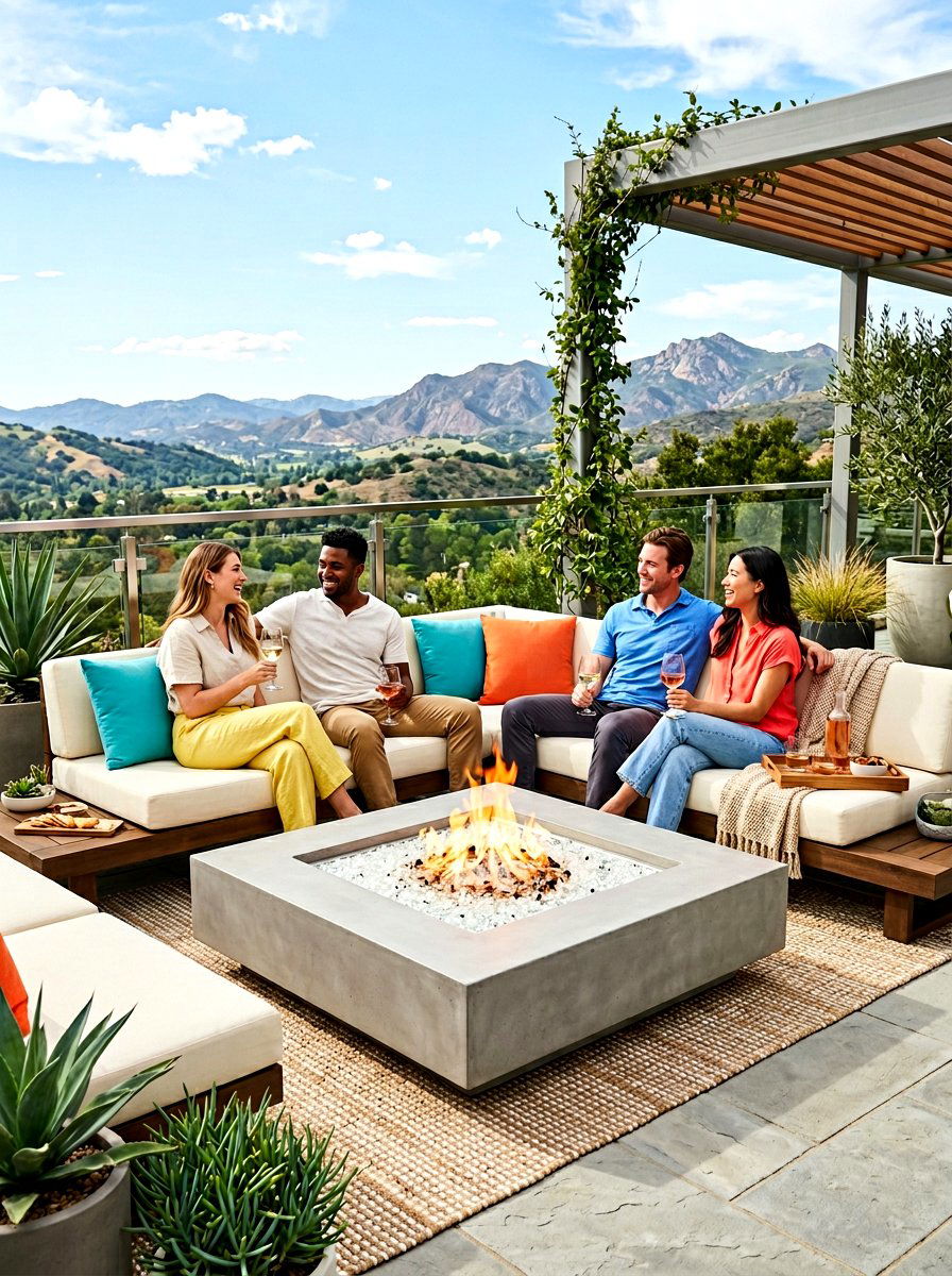 Low Profile Fire Pit - 30 square fire pit ideas