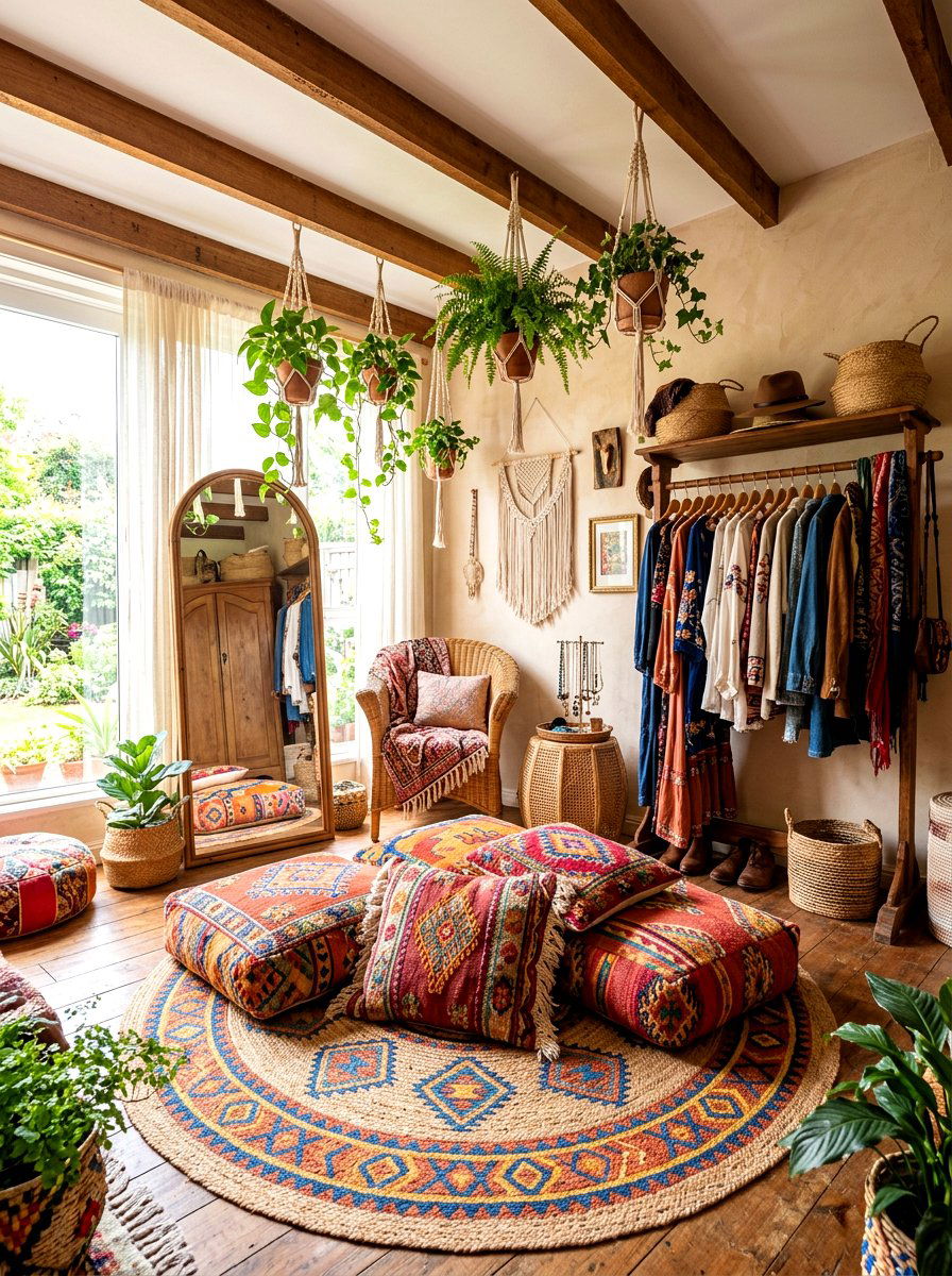 Low Profile Floor Cushion - 30 dressing room seating ideas