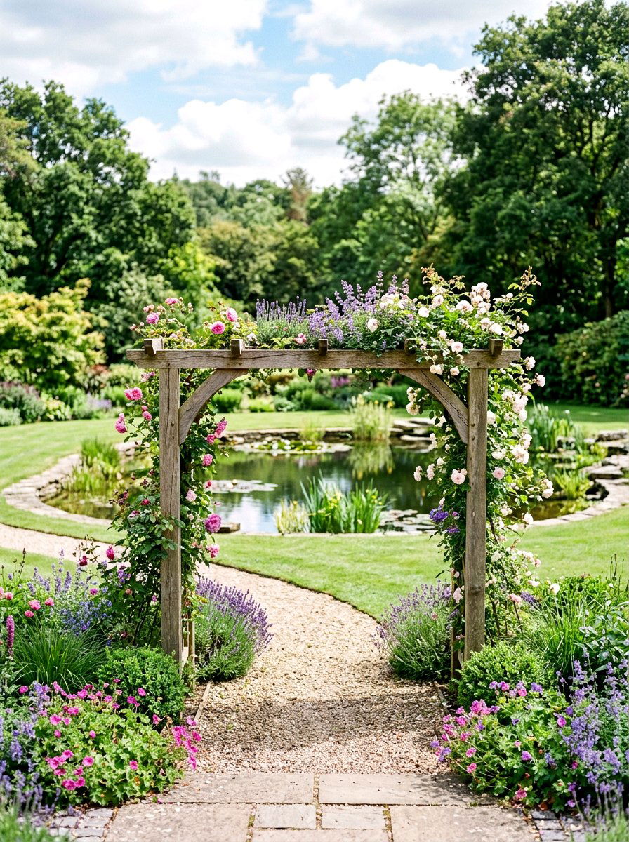 Low Profile Garden Arch - 30 arbor walkway ideas