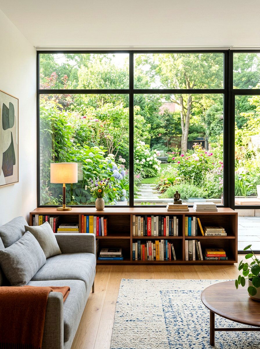 Low Profile Horizontal Bookshelf - 30 bookshelf styling ideas