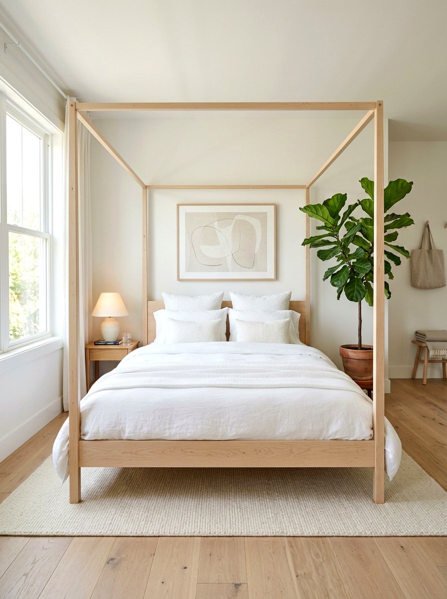 Low Profile Minimalist Poster Bed - 30 four poster bed ideas
