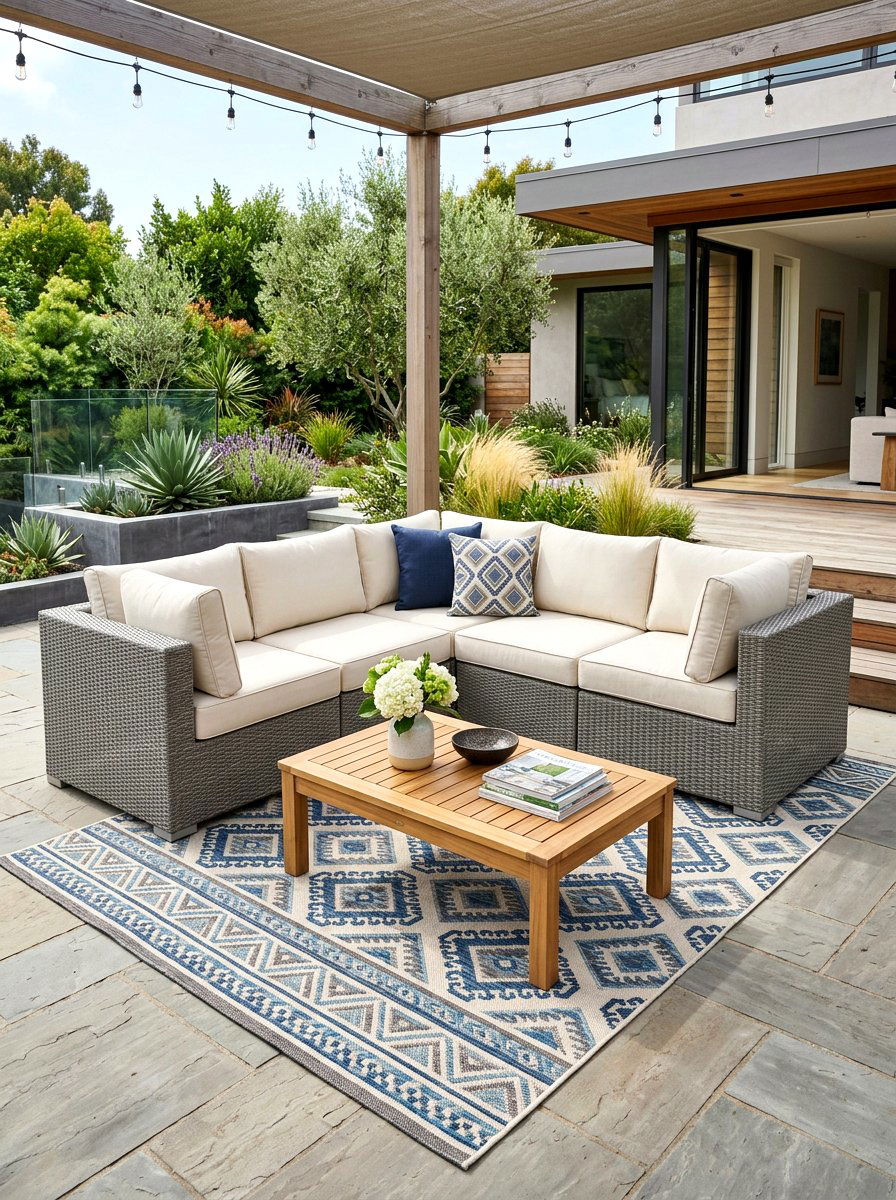 Low Profile Sectional - 30 intimate patio ideas