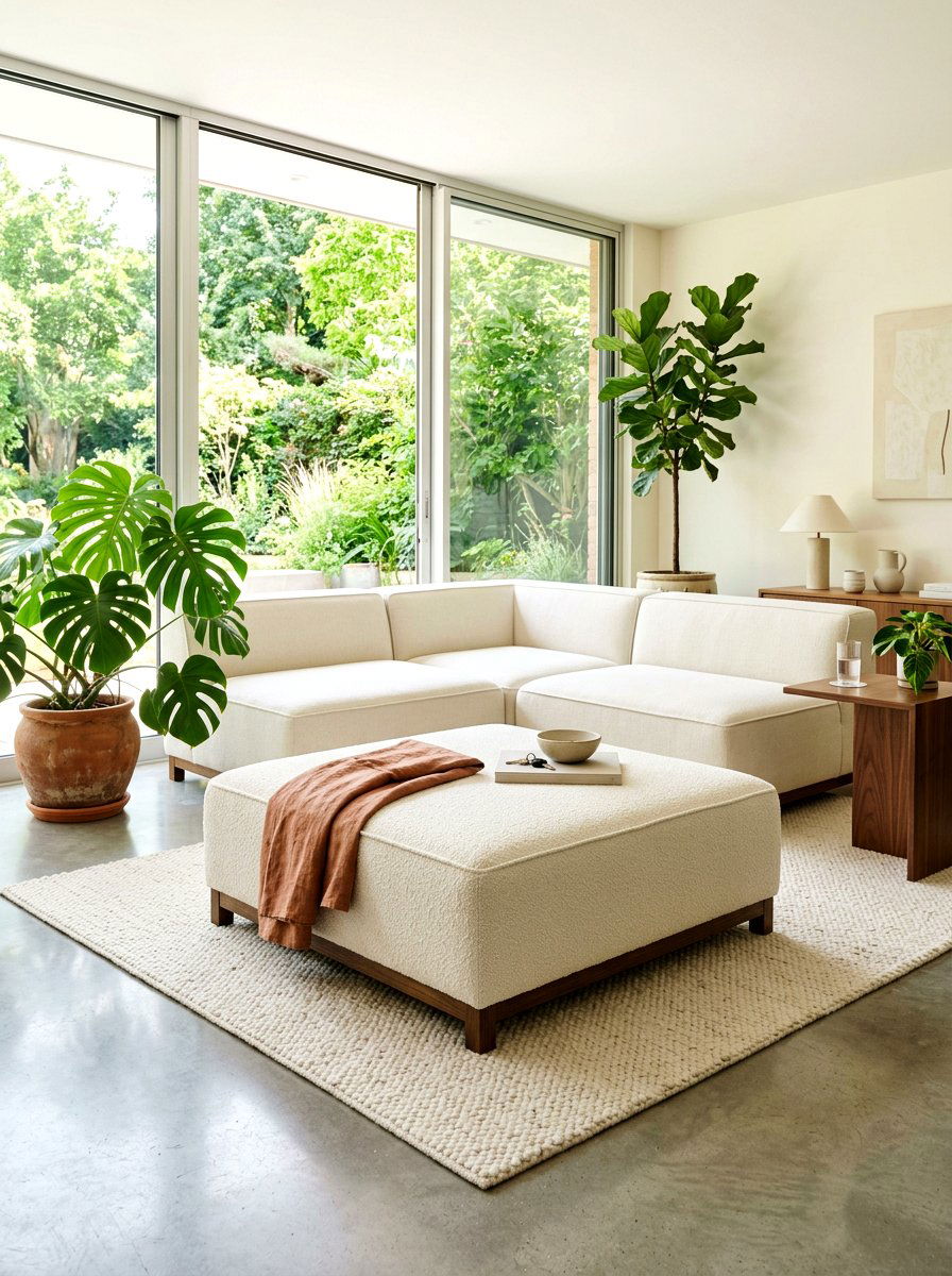 Low Profile Square Ottoman - 30 oversized ottoman living room ideas