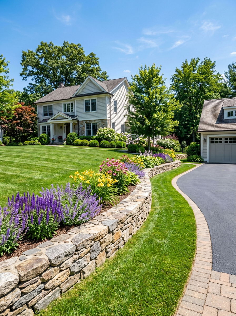 Low Stone Retaining Wall - 30 stone retaining wall ideas