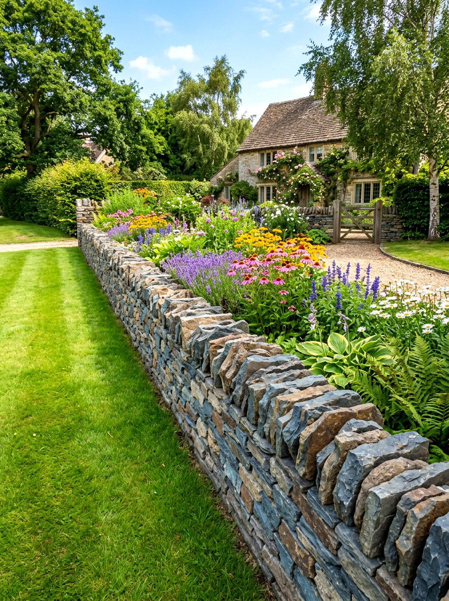 Low Stone Walls - 30 curb appeal ideas for small homes