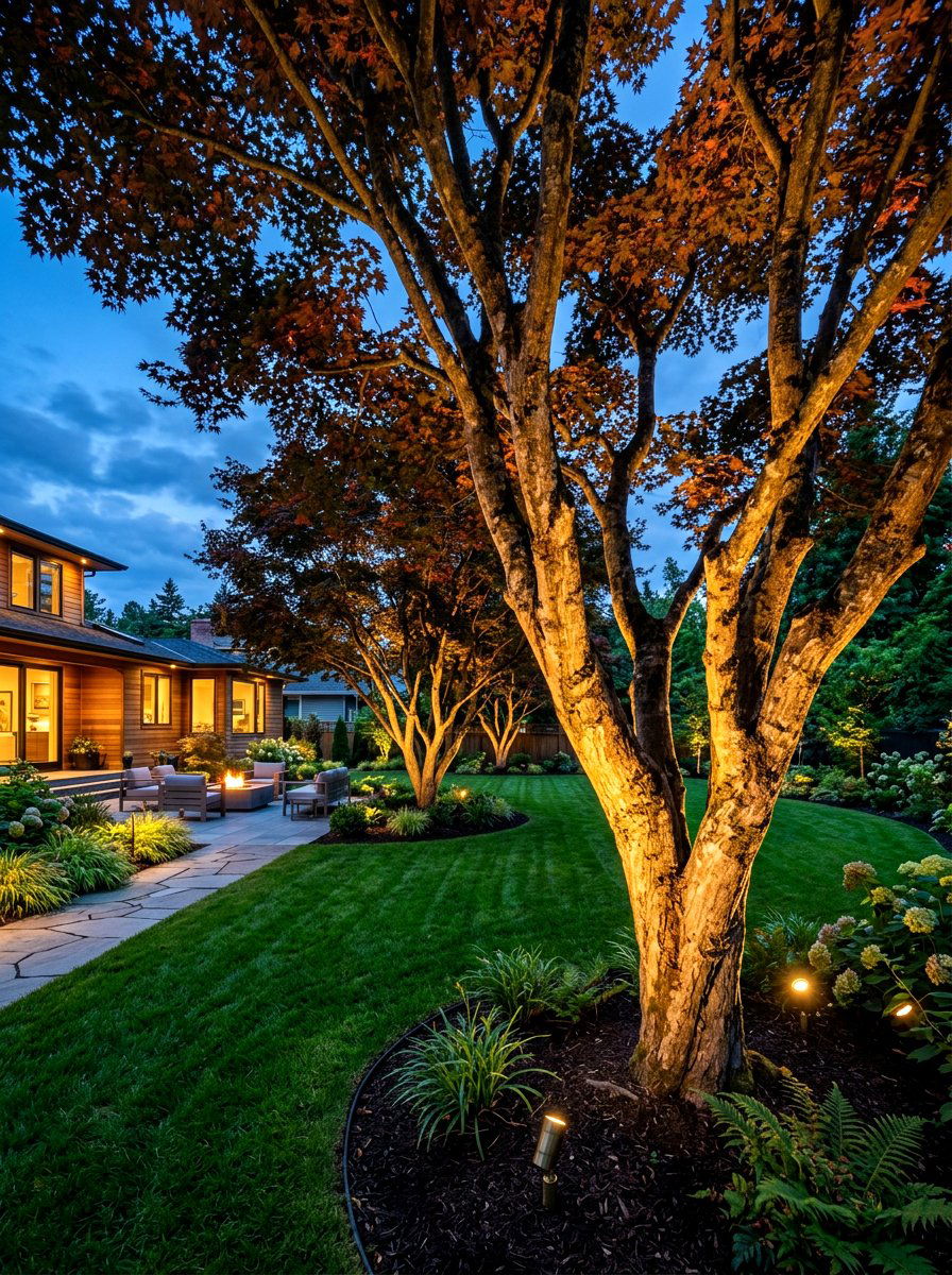 Low Voltage Garden Uplighting - 30 moody outdoor lighting ideas