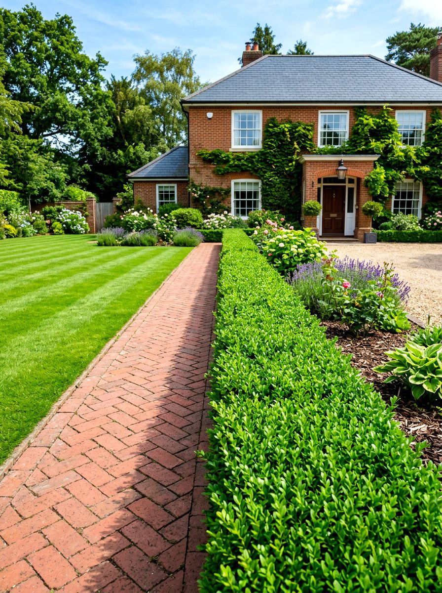 Low boxwood hedge - 30 boxwood front yard ideas